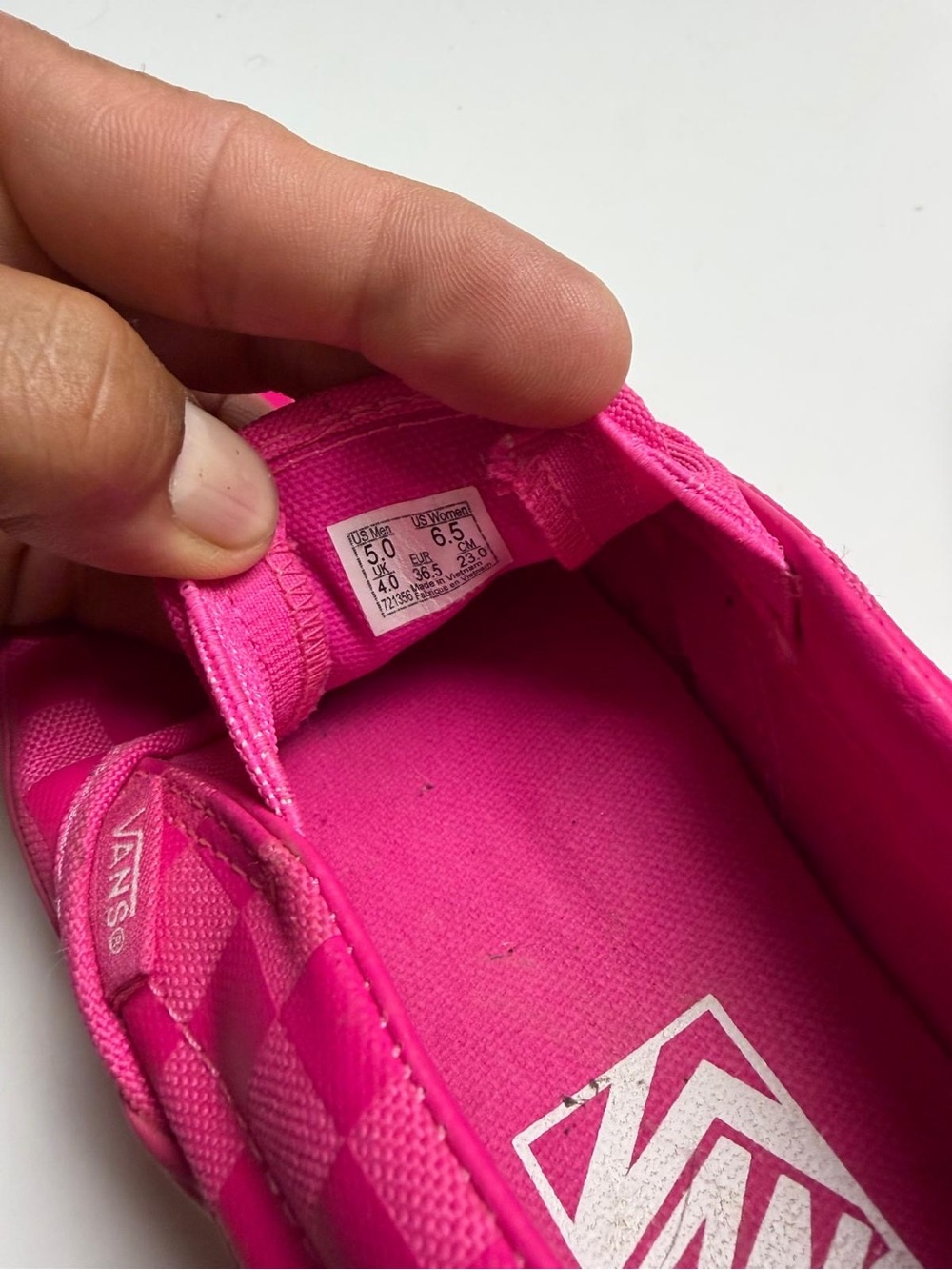 Vans Kids Slip-On Checkerboard Sneakers in Hot Pink - Picture 7 of 7